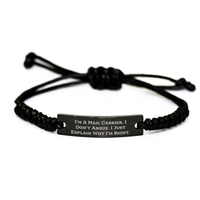 Load image into Gallery viewer, Funny Mail Carrier Gifts from Friends for Graduation Unique Rope Bracelets, &#39;I&#39;m A Mail Carrier. I Don&#39;t Argue. I Just Explain Why I&#39;m Right.&#39; - Image 1
