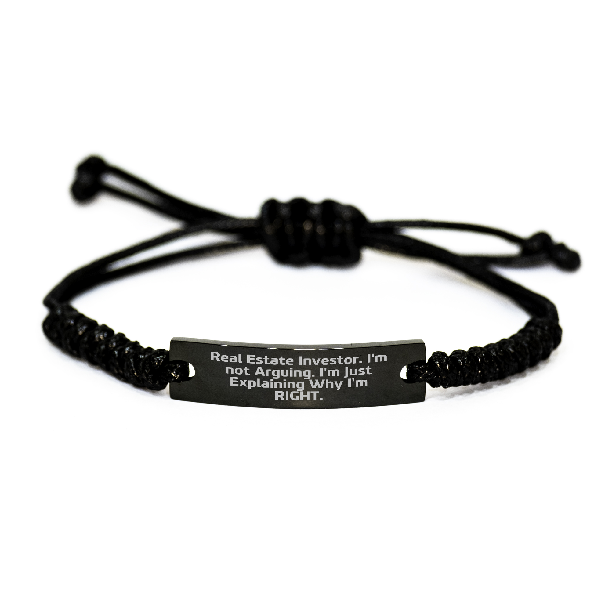 Real Estate Investor Gifts, Funny Quote, Rope Bracelet for Men, Women, and Friends, Adjustable Graduation Unique Gifts from Family, Coworkers - Image 1