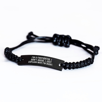 Load image into Gallery viewer, Funny Firefighter Gifts for Men - Inspirational Rope Bracelet, Adjustable Black Stainless Steel with Interlaced Rope, Gifts from Friends for Firefighter Graduation, Perfect Firefighter Presents - Image 2
