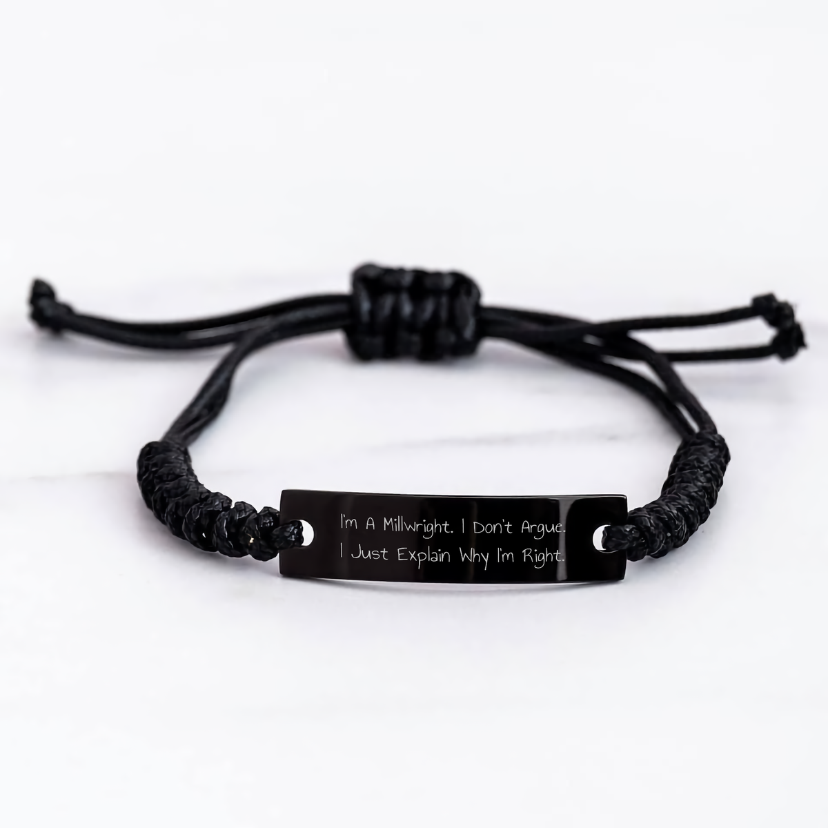 Funny Millwright Gifts, I'm A Millwright. I Don't Argue. I Just Explain Why I'm Right. Rope Bracelet for Father's Day, Gifts from Friends, Coworkers, Family, Gifts for Millwright, Men - Image 3