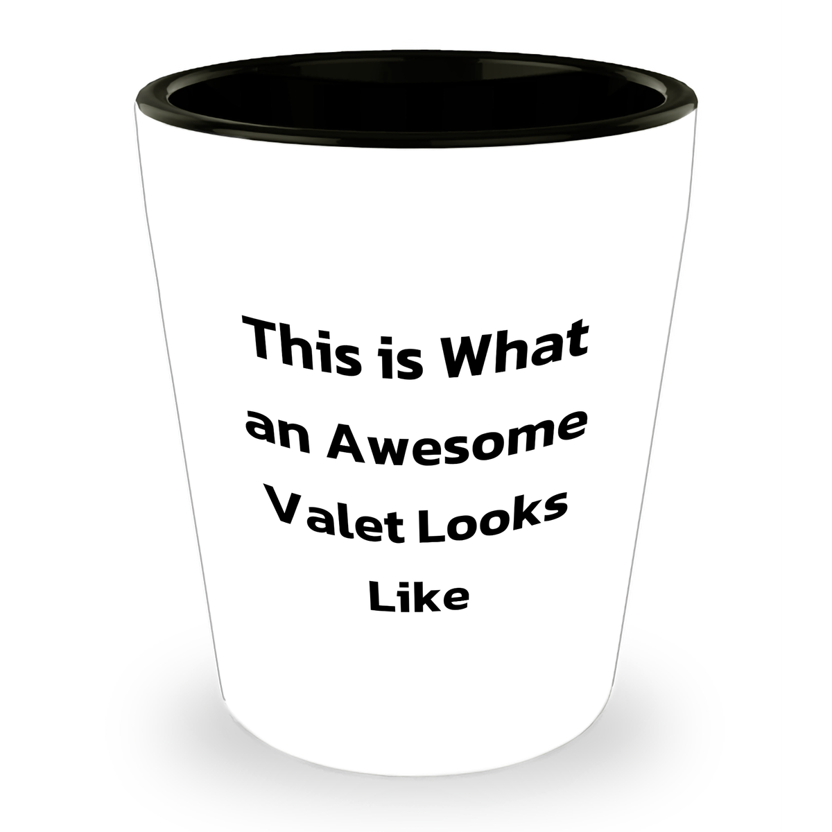 Father's Day Unique Gifts for Him - Inspired by 'This Is What An Awesome Valet Looks Like' Shot Glass, White Ceramic, 1.5oz, Microwave and Dishwasher Safe - Perfect for Valet Enthusiasts - Image 1