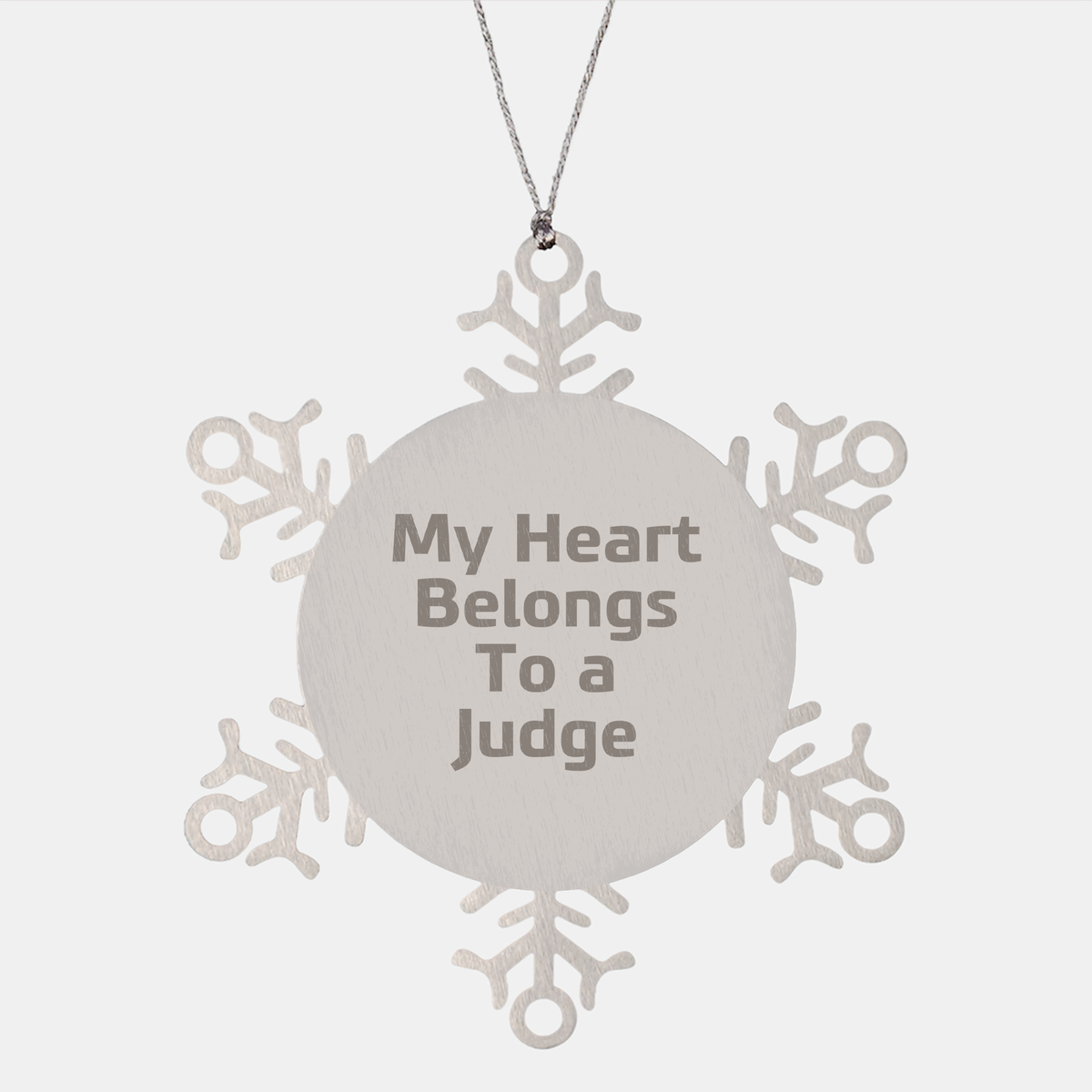 Funny Judge Snowflake Ornament, 'My Heart Belongs To A Judge', Gifts from Men to Judge, Unique Christmas Unique Gifts for Judge, Snowflake Ornament Judge, Snowflake Ornament for Judge - Image 1