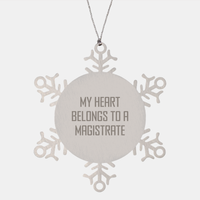 Load image into Gallery viewer, Magistrate Snowflake Ornaments Gifts from Friends to Family - 'My Heart Belongs To A Magistrate' - Unique Christmas Snowflake Decorations - Image 1
