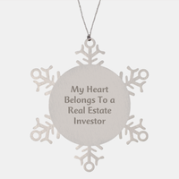 Load image into Gallery viewer, Real Estate Investor Gifts, Heartfelt Snowflake Ornament with &#39;My Heart Belongs To A Real Estate Investor&#39;, Christmas Unique Gifts from Friends, Family, Coworkers, or Men Women - Image 1
