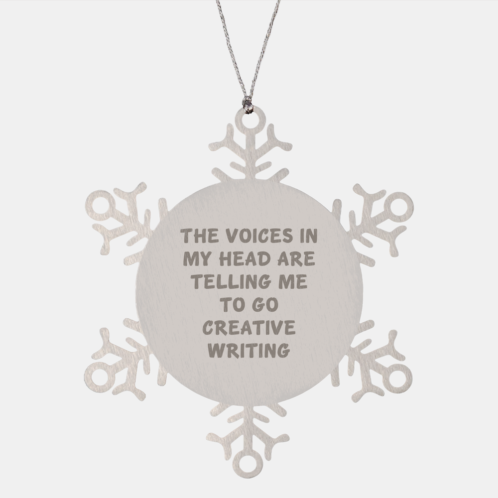 Funny Creative Writing Gifts from Friends for Christmas - Snowflake Ornament - Image 1