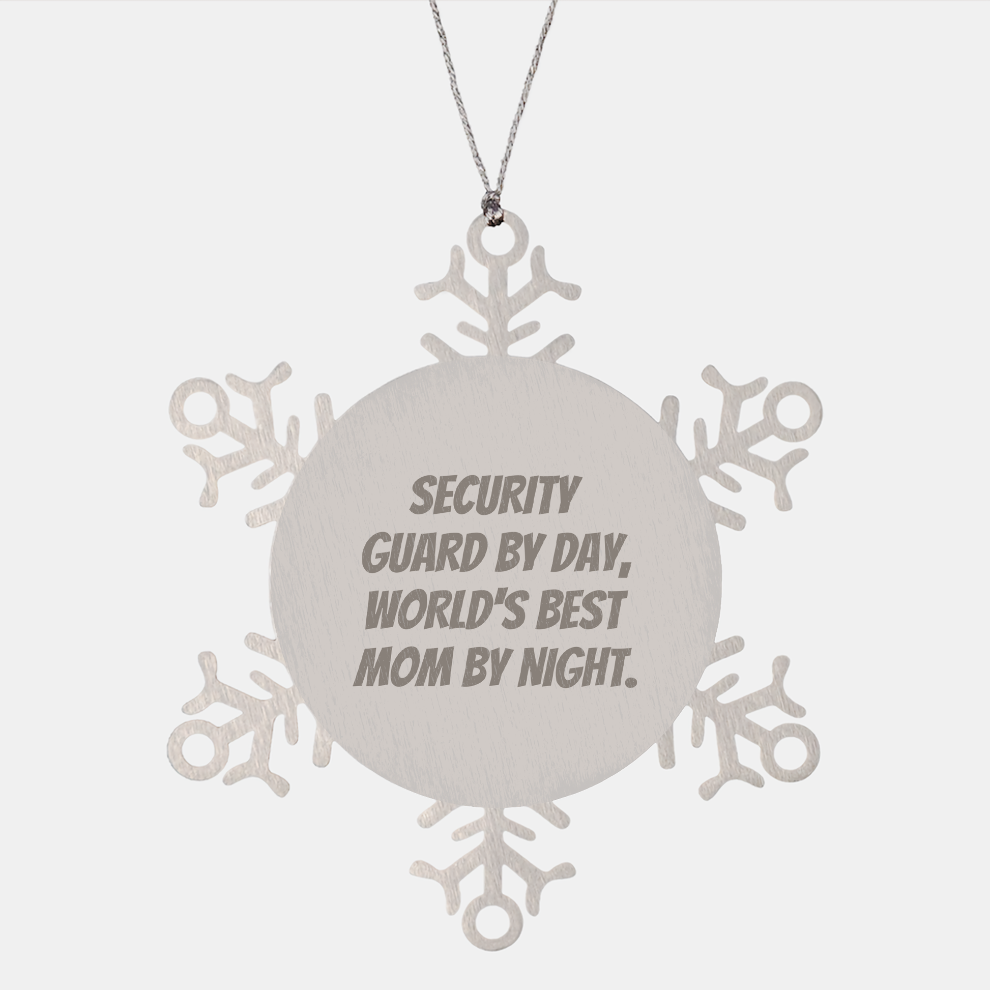 Security Guard Snowflake Ornament, Funny Mom By Night, Christmas Unique Gift for Security Guard - Image 1