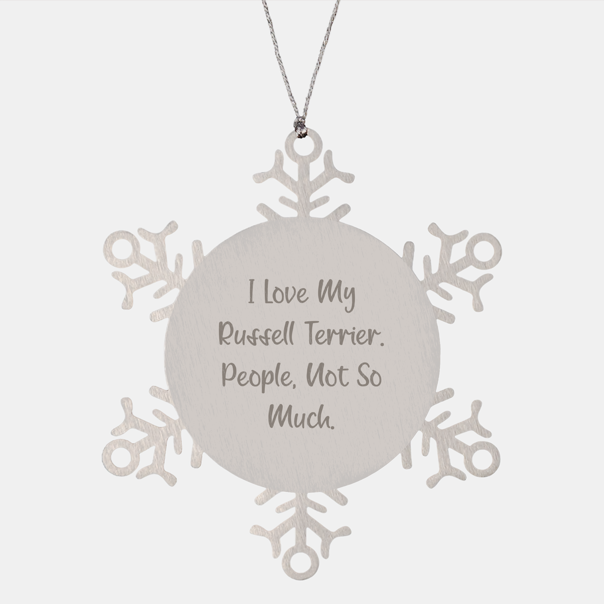 Funny Russell Terrier Dog Gifts, Russell Terrier Dog Lover Quotes, Snowflake Ornament for Christmas from Friends to Family - Image 1
