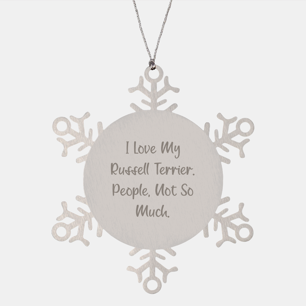 Funny Russell Terrier Dog Gifts, Russell Terrier Dog Lover Quotes, Snowflake Ornament for Christmas from Friends to Family - Image 1