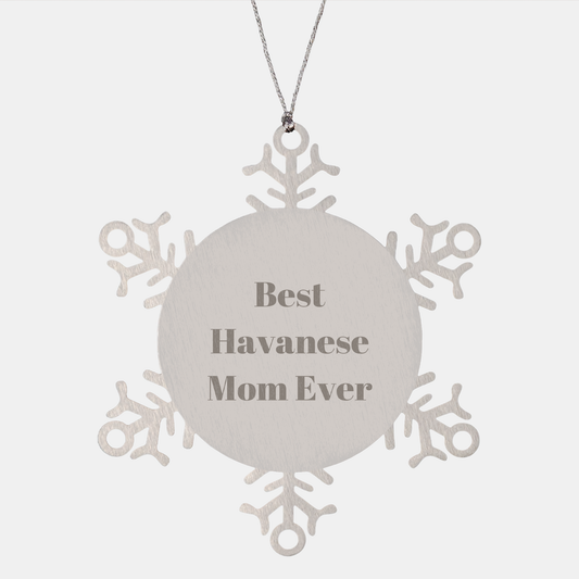 Havanese Dog Lovers Will Adore This Funny Snowflake Ornament, Best Havanese Mom Ever Gifts, Unique Christmas Memorable Presents for Mom, Dad, or Friend Who Loves Havanese Dogs - Image 1