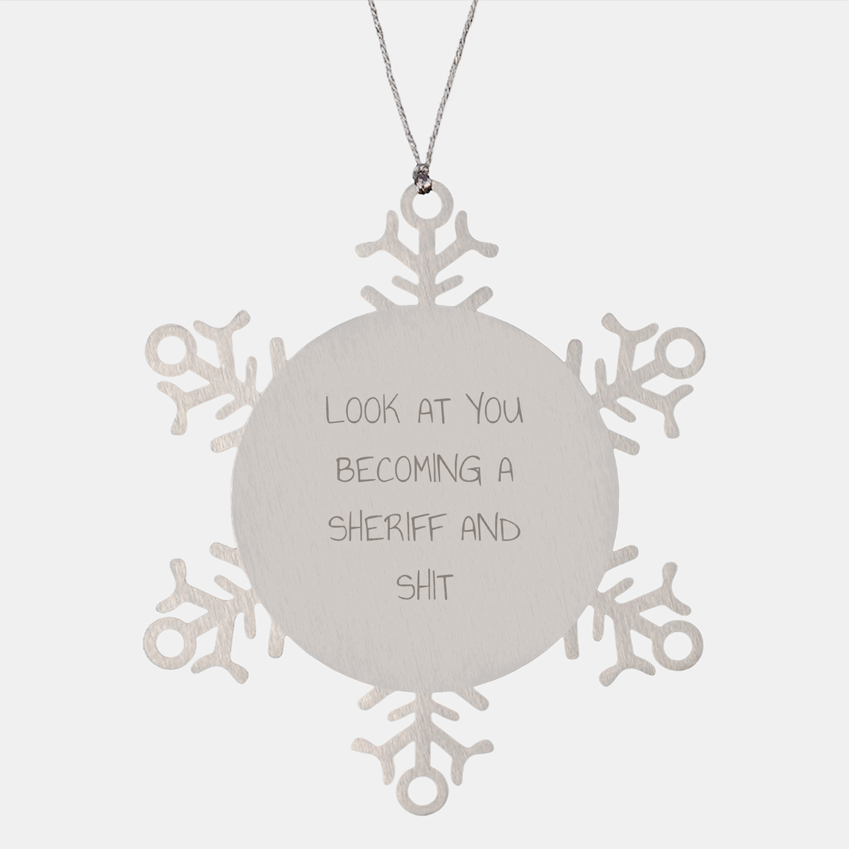 Funny Sheriff Sheriff Gifts from Men for Sheriff Christmas Unique Snowflake Ornament, Sheriff Snowflake Ornament, Sheriff Gifts for Sheriff - Image 1