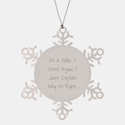 Teller Snowflake Ornament Gifts from Friends for Christmas - Funny Quote Snowflake Decoration - Image 1