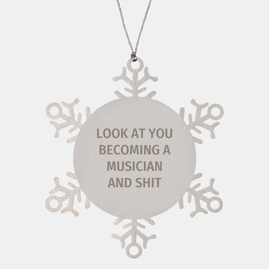 Funny Musician Gifts, Snowflake Ornament for Musician Friends, Gifts from Men, Inspirational Quote, Unique Christmas Unique Gifts for Musician - Image 1