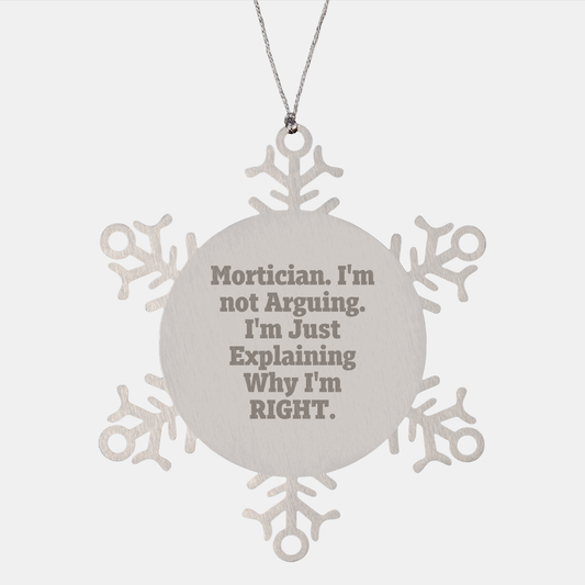 Funny Mortician Snowflake Ornament Gifts from Family, Friends, or Coworkers for Christmas - Image 1