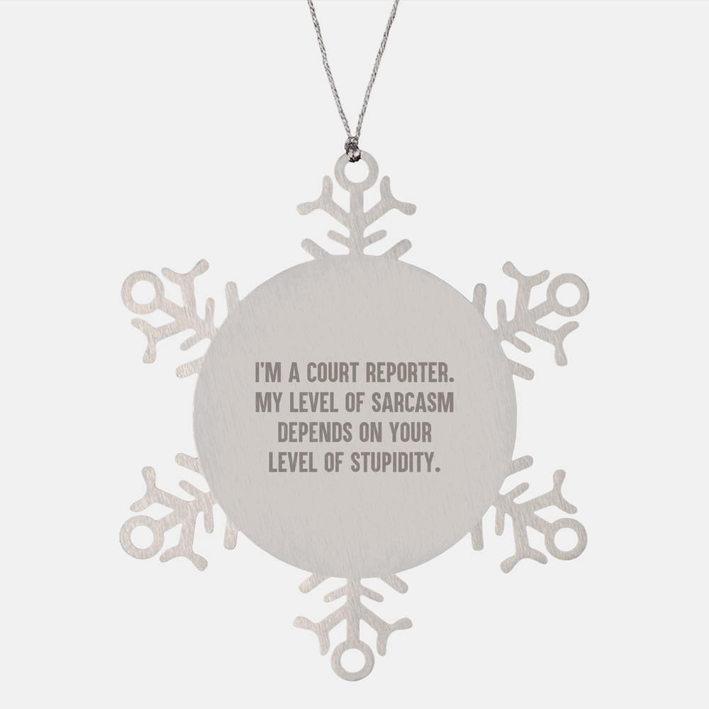 Funny Court Reporter Snowflake Ornament - Gifts from Colleagues - Court Reporter Christmas Unique Gifts - Image 1