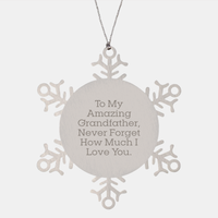 Load image into Gallery viewer, Inspirational Grandfather Gifts, To My Amazing Grandfather, Snowflake Ornament, Christmas Unique Gifts from Family, Gifts for Grandfather - Image 1
