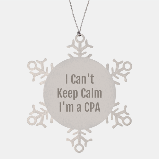 CPA Gifts | Funny CPA Christmas Unique Gifts | Snowflake Ornament for CPAs | I Can't Keep Calm I'm A Cpa - Image 1