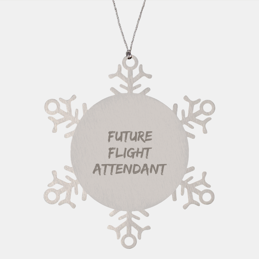 Funny Gifts from Friends for Future Flight Attendants - Snowflake Ornament, Durable and Shatterproof, 3.14 inches in Diameter, Christmas Unique Gifts - Image 1