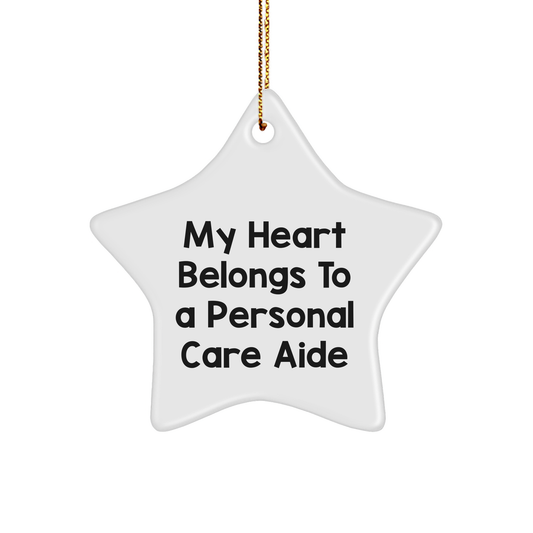 Funny Personal Care Aide Gifts, Star Ornament Quote, Gifts from Friends and Family, Personal Care Aide Appreciation Christmas Unique Gifts - Image 1