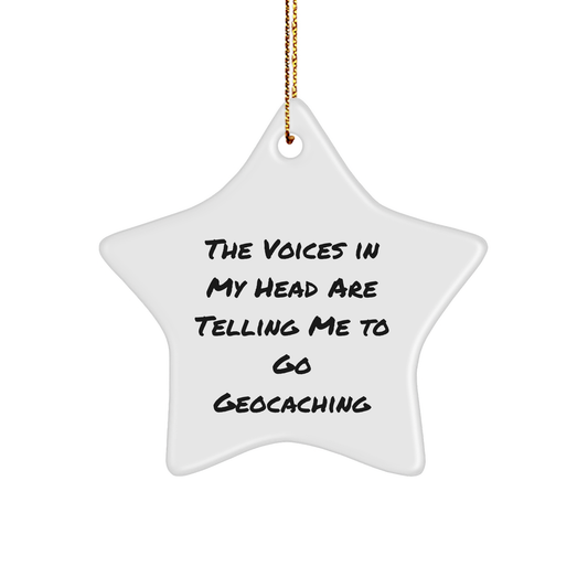Geocaching Star Ornament, Funny Quote Gifts from Friends for Geocaching Enthusiasts, Christmas Unique Finds - Image 1