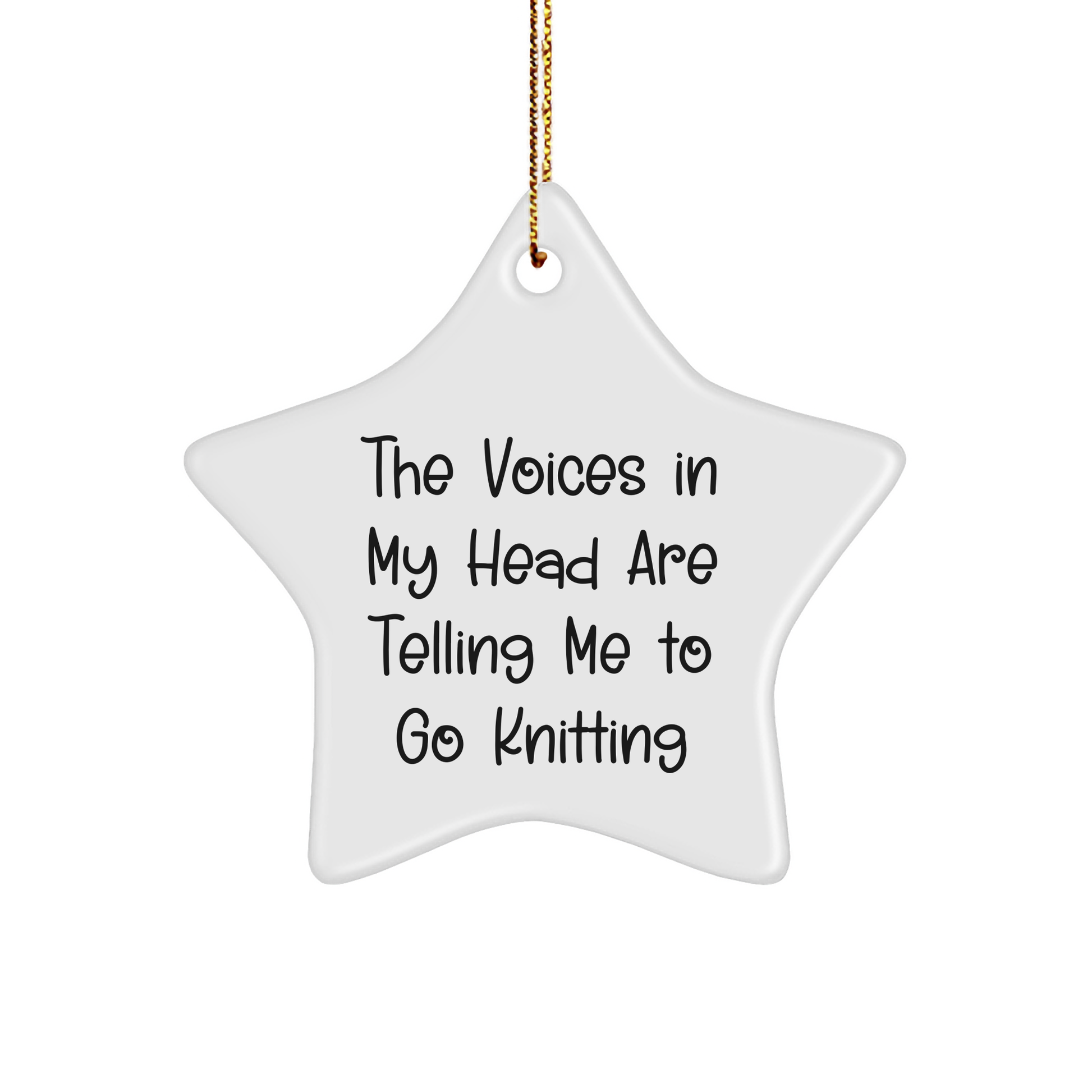 'Funny' Knitting Gifts for Women from Family - Christmas Unique Star Ornament - Image 1