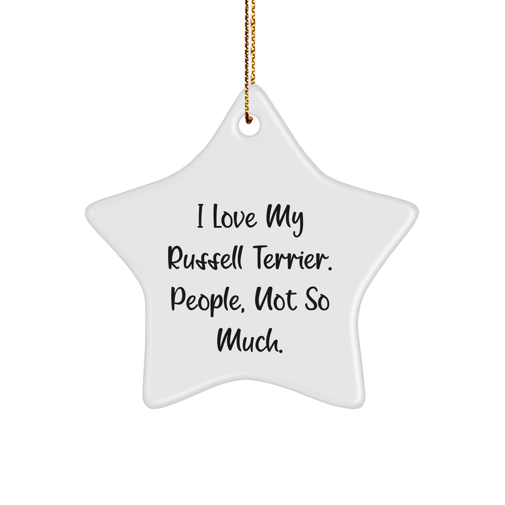 Russell Terrier Dog Star Ornament, Funny Quote Gifts from Family to Friends for Christmas - Image 1