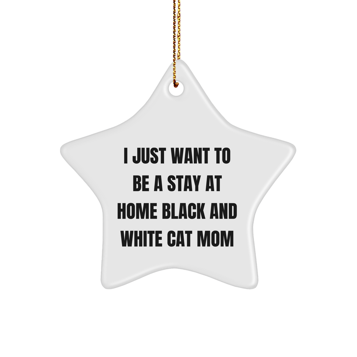 Funny Black and White Cat Mom Gifts from You, Gifts for Black and White Cat Lovers this Christmas - Star Ornament - Image 1