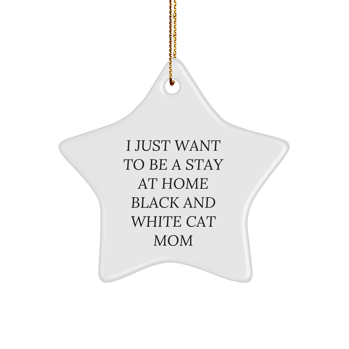 Funny Black and White Cat Gift, Stay at Home Mom Star Ornament, Gifts from Friends, Gifts for Black and White Cat Lovers at Christmas, Black and White Cat Mom Decorations - Image 1