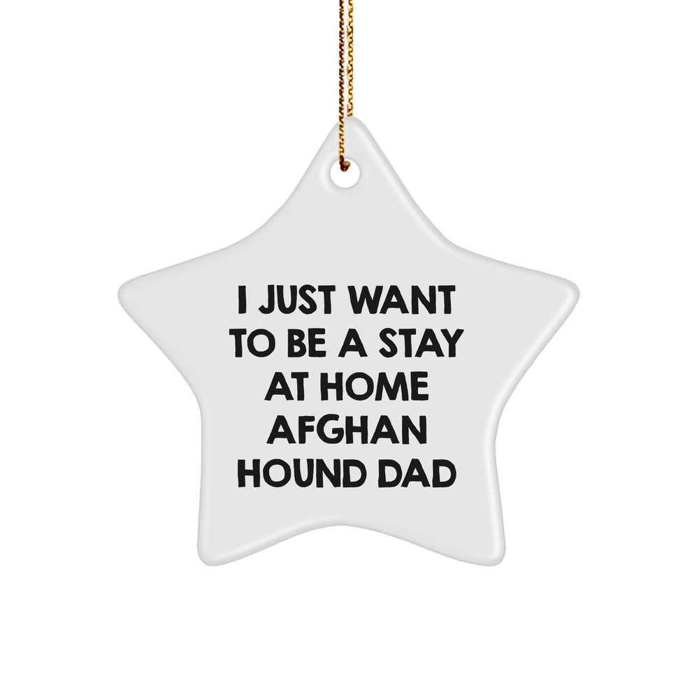 I Just Want to Be a Stay at Home Afghan Hound Dad Star Ornament for Christmas Unique Gifts from Friends and Family - Image 1