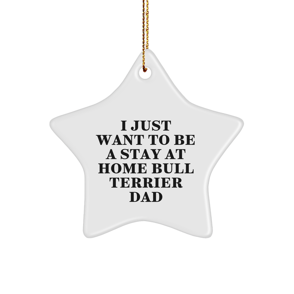Funny Bull Terrier Dad Quotes Star Ornament, Gifts from Men to Bull Terrier Dog, Perfect for Christmas Unique Gifts - Image 1