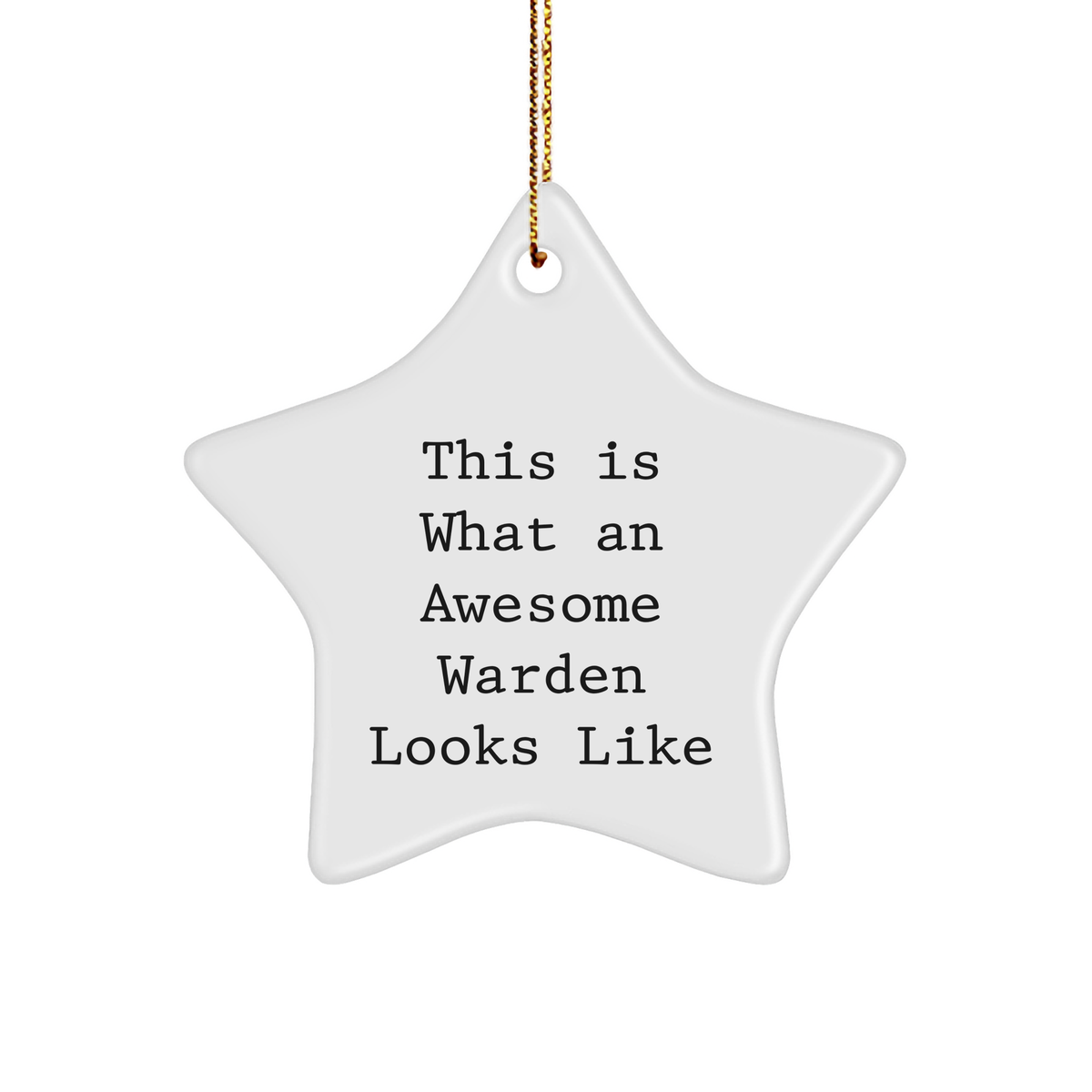 Warden Star Ornament - Funny Warden Gifts - Christmas Unique Gifts for Wardens from Friends or Family - This Is What An Awesome Warden Looks Like - Image 1