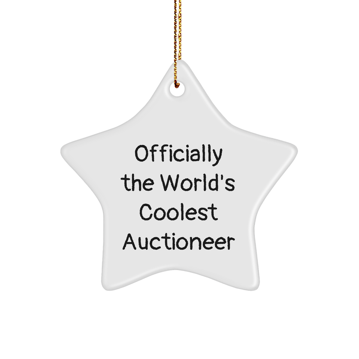 Funny Auctioneer Gifts, 'Officially The World's Coolest Auctioneer' Star Ornament for Christmas, Gifts from Friends, Family, or Coworkers to Auctioneer, Men, or Women - Image 1