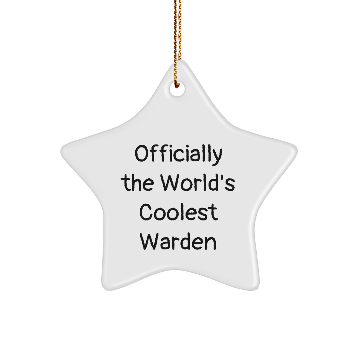 Warden Gifts from Friends - Officially The World's Coolest Warden Star Ornament for Christmas - Image 1