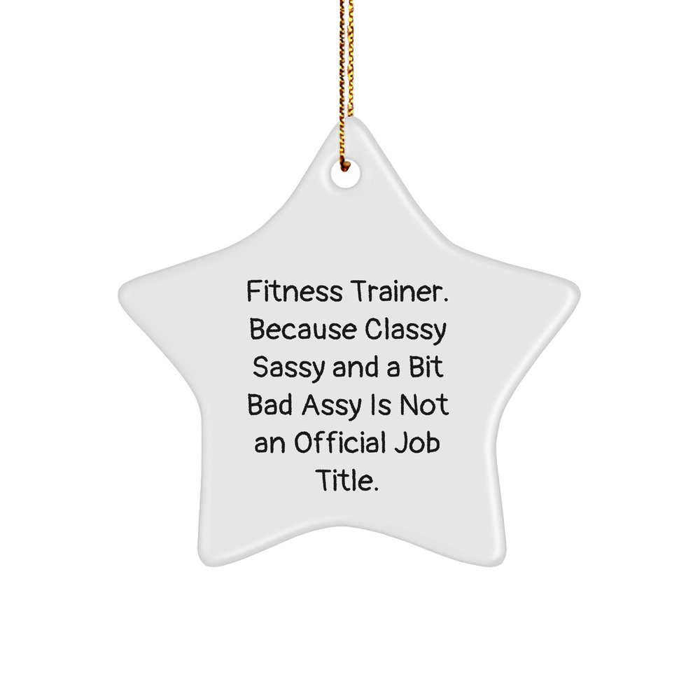 Fitness Trainer Star Ornament, Funny Quote Fitness Trainer Gifts for Christmas, Gifts from Friends to Fitness Trainer, Star Ornament for Fitness Trainer - Image 1
