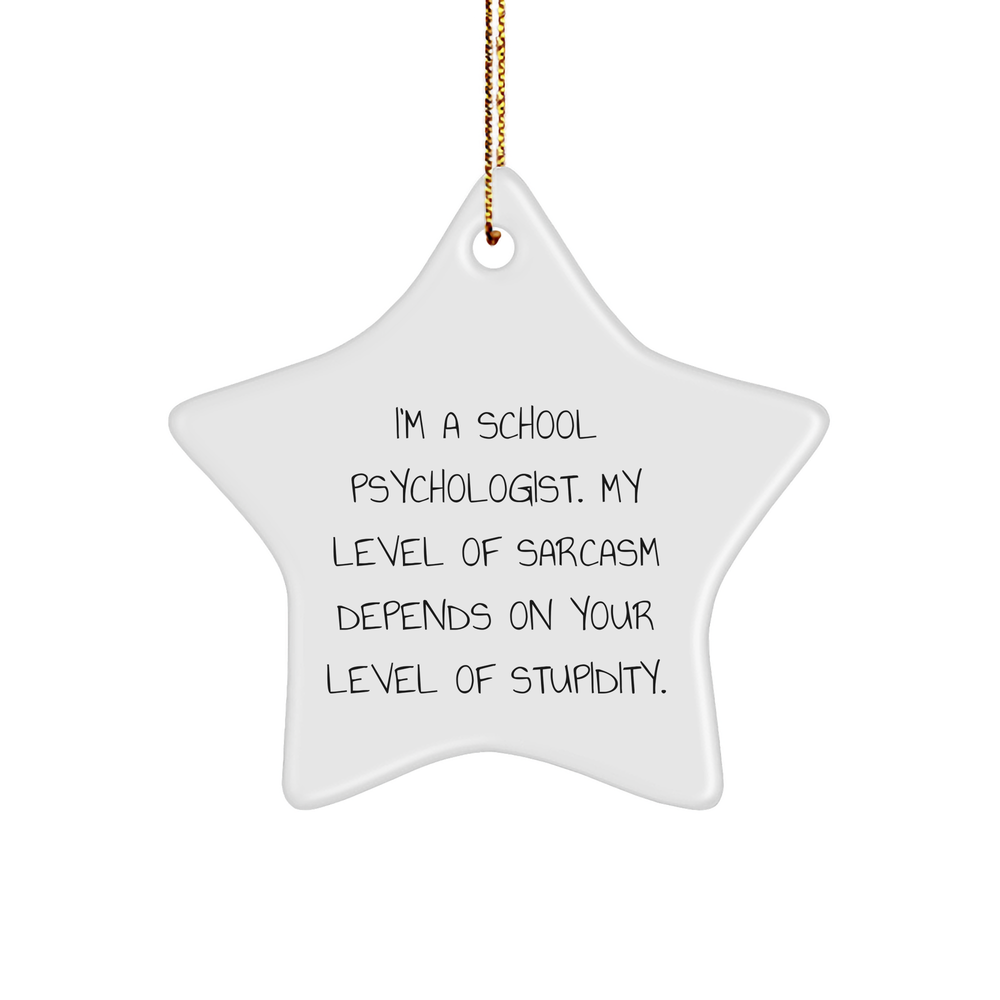 Funny School Psychologist Star Ornament Gifts from Family for Christmas - Image 1