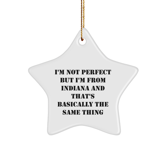 Christmas Unique Gifts from Indiana with a Touch of Humor Star Ornament - Image 1