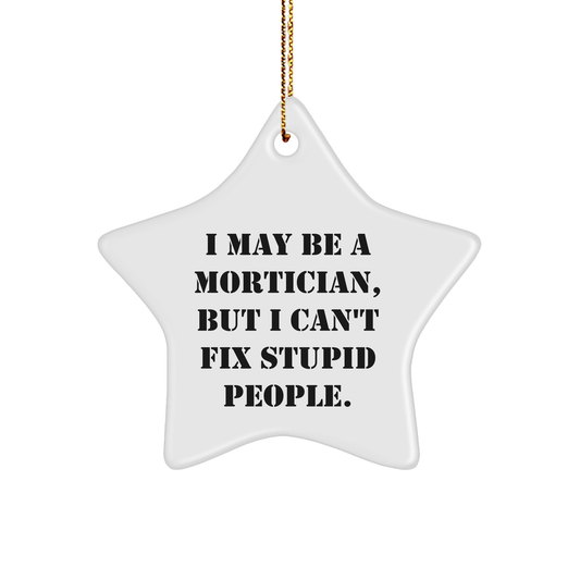 Funny Mortician Gifts for Her, I May Be a Mortician, but I Can't Fix Stupid People, Unique Star Ornament, Christmas Decor, Gifts from Women, Gifts for Mortician - Image 1