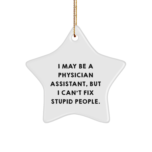 Physician Assistant Funny Star Ornament I May Be, But This Gift is Not Stupid, Christmas Unique Gifts from Friends and Family, Gifts for Physician Assistant - Image 1
