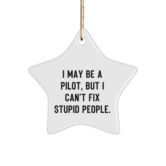 Pilot Christmas Unique Gifts: Funny Inspirational Star Ornament for Pilot Lovers, Unique Pilot Themed Gifts, Perfect Encouragement for Pilots, Funny Pilot Quote Christmas Unique Gifts for Her Him - Image 1