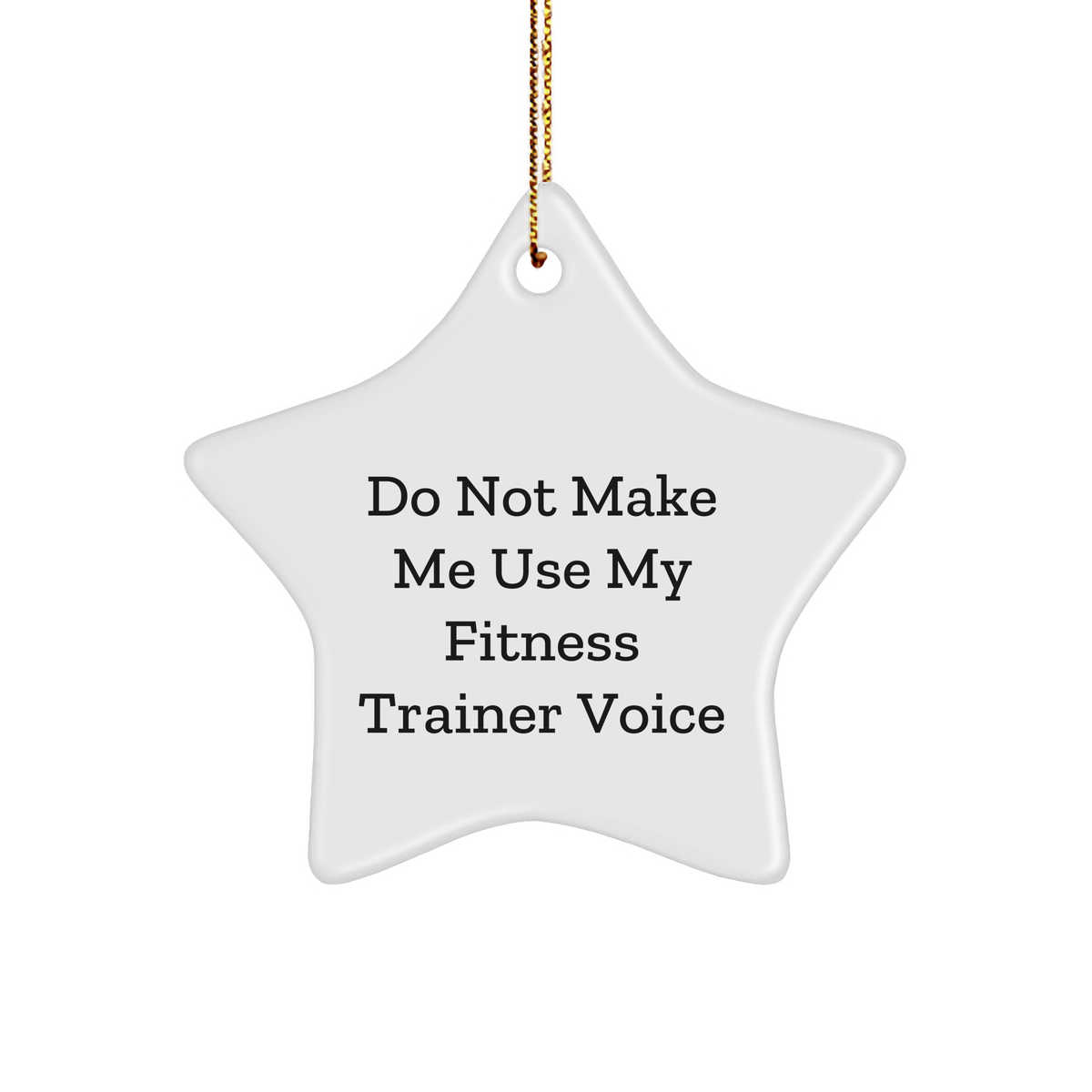 Funny Fitness Trainer Star Ornament Gifts from Friends and Family to the Fitness Enthusiast Who Thinks Do Not Make Me Use My Fitness Trainer Voice at Christmas - Image 1