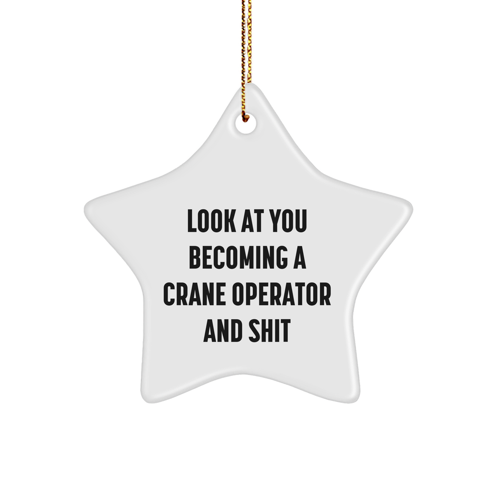 Crane Operator Gifts from Friends - Funny Star Ornament for Christmas - Image 1