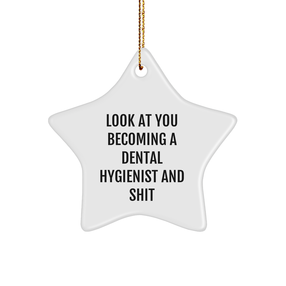 Funny Dental Hygienist Gifts for Men, Women, Friends, Coworkers, Family - Star Ornament from You to Your Dental Hygienist - Image 1