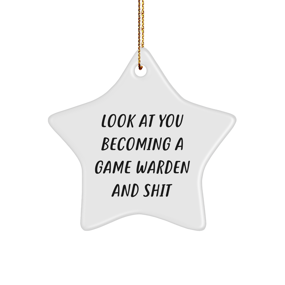Funny Game Warden Gifts for Friends - Look At You Becoming A Game Warden And Shit Star Ornament, Christmas Unique Presents from Men to Game Wardens - Image 1