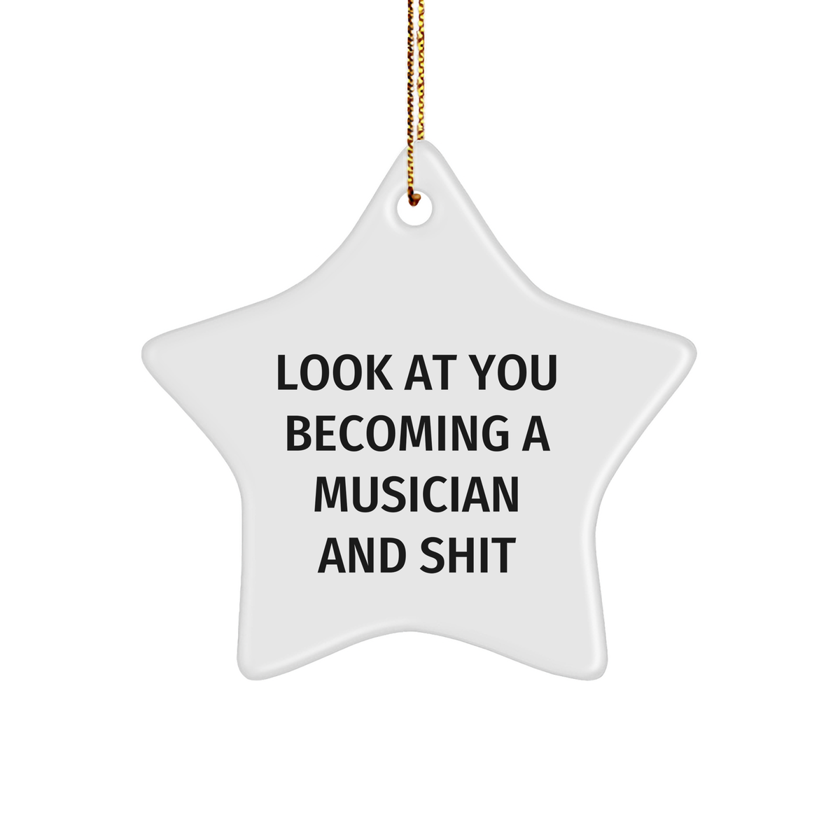 Funny Musician Gifts from Friends - Look At You Becoming A Musician And Shit Star Ornament for Christmas - Image 1