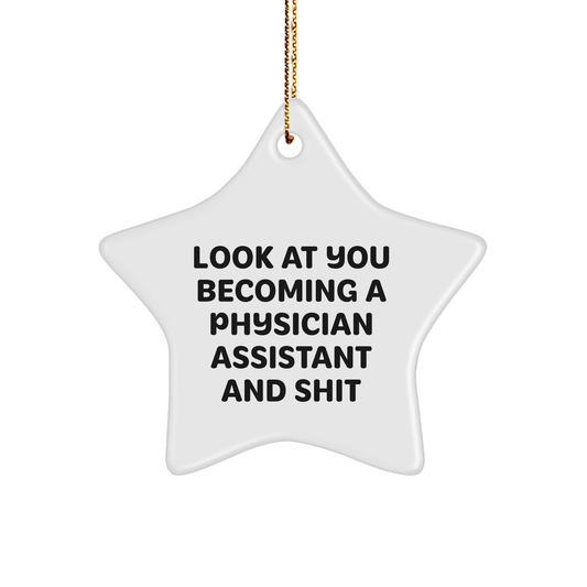 Funny Physician Assistant Gifts from Friends, Gifts for Physician Assistant, Star Ornament Quote, Christmas Unique Gifts - Image 1