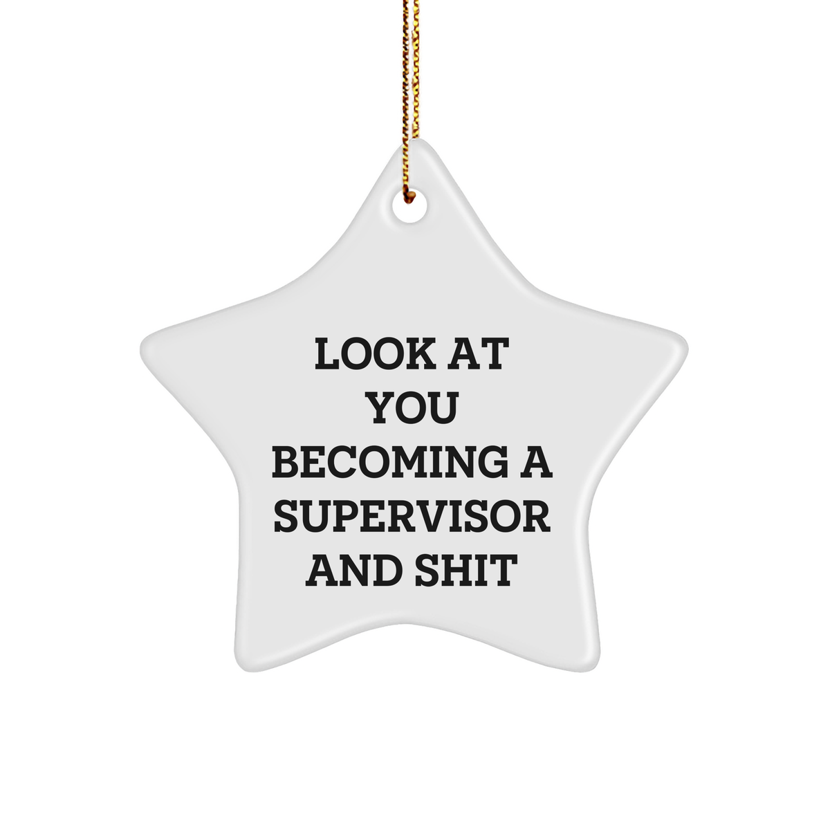 Supervisor Star Ornament Gifts from Friends, Funny Quote Look At You Becoming A Supervisor And Shit, Christmas Unique Gifts for Supervisor - Image 1