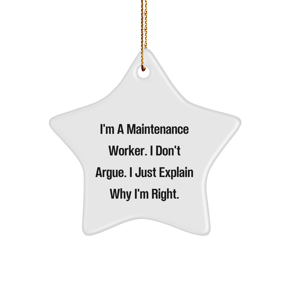 Funny Maintenance Worker Gifts from Friends - Star Ornament for Men, Maintenance Worker Humor Quotes, Christmas Unique Gifts - Image 1