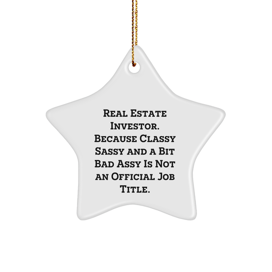 Funny Real Estate Investor Gifts for Men - Christmas Unique Star Ornament from Friends, Gifts for Real Estate Investors - Image 1