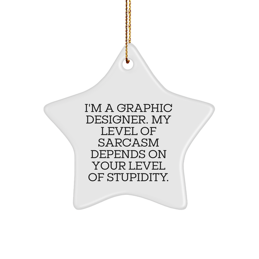 Graphic Designer Gifts, Funny Star Ornament, Gifts from Friends for Graphic Designers, Perfect Christmas Memorable Present - Image 1