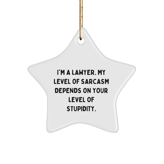 Lawyer Gift Star Ornament Funny Quote Christmas Decorations Gifts from Friends Coworkers Family - Image 1