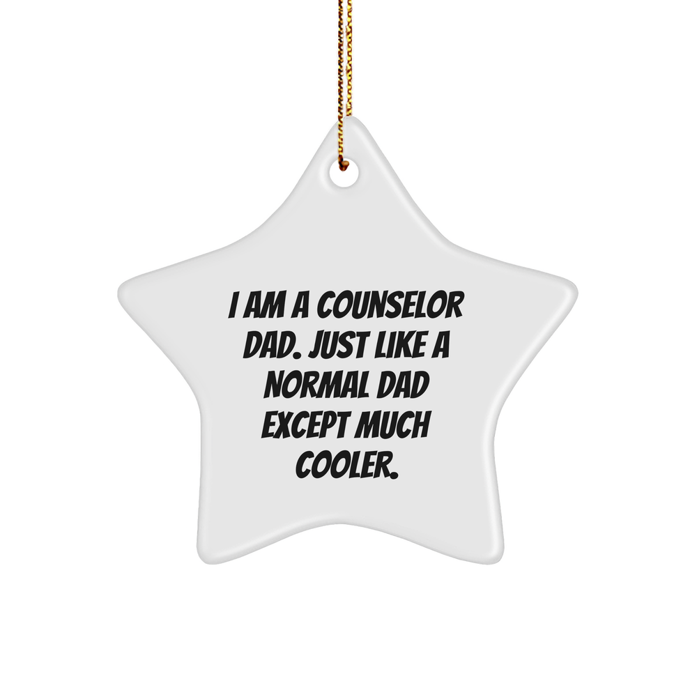 Counselor Dad Christmas Star Ornament Gift from Men to Counselor Friends - Image 1